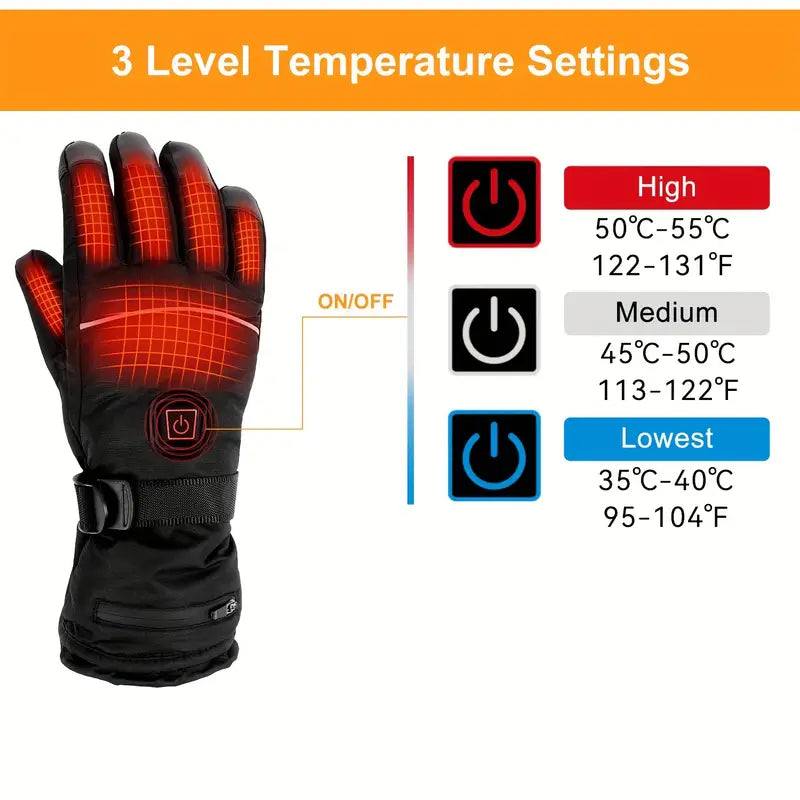 3-Level Temperature Control Heated Gloves